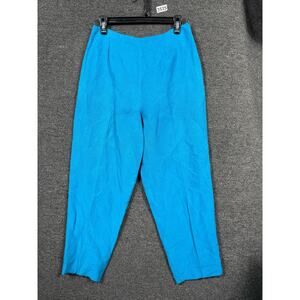 Classiques Entier Pants Womens 10 Linen Silk Blend Pull On Straight Leg Casual